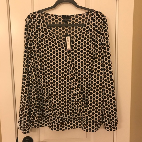 Blouse Transparente Worthington Blanche - Taille M, Manches Courtes, Dos Zippé, Neuve